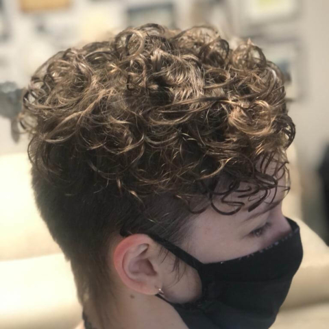Short Hair Style, Perm, after shampoo and cut